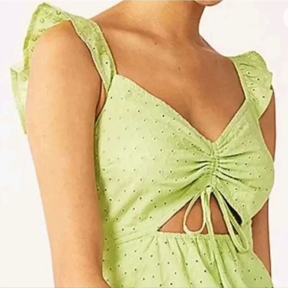 Live To Be Spoiled White Ruffled Eyelet Bodycon Dress With Cutout XL NWT - Picture 5 of 17